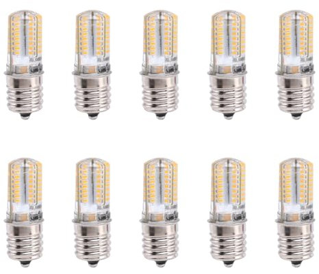Tuesoa 10X E17 Socket 5W 64 Lampe LED Ampoule 3014 SMD Blanc Chaud AC 110V-220V