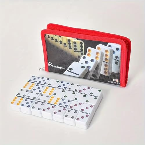 Dominoes Set, 28 Pieces with Storage Case, Classic Table Game for Adults