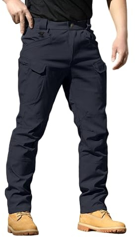 Genérico Pantalones Cargo Hombre Multibolsillos con Cremallera Pantalones de Trabajo Elásticos Ajustados Militares Tácticos Pantalón Hombre Ligeros Transpirables Trekking Pantalon