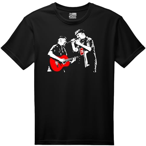 VINY WOODY Rumba Catalana Camiseta Gráfica Música Española, Negra, Algodón Jersey, Manga Corta, Cuello Redondo, Casual Duo Español