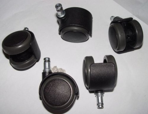 5er Set Hartbodenrollen, Stuhlrollen, Stift, ohne Bremse