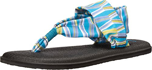 Sanuk Womens Yoga Sling 2 Prints Sandal Blue/Green Mod Geo Size 6
