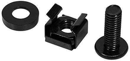 odedo 50 tornillos M6 Juego de montaje de tornillos de rack, tuerca jaula de 10 y 19 pulgadas para armarios