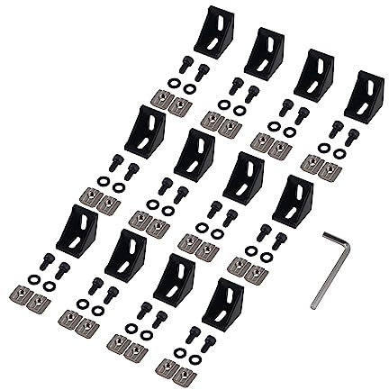 CNCYEAH 12x Eckwinkel Befestigungsmaterial für 3030 Aluminium Extrusion Winkelverbinder Nut 8 Aluprofil 35*35*28mm Winkel Befestigung mit M6*12 T-Mutternund Sechskantschrauben und Unterlegscheiben