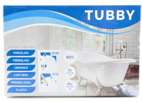 Centurion TUBBY Bath Resurfacing & Repair Paint Kit - Professional White Enamel Finish for Bathtubs, Tiles & Sinks - Durable 2-Part Epoxy Refinishing Set - Ideal for Ceramic, Acrylic & Fibreglass
