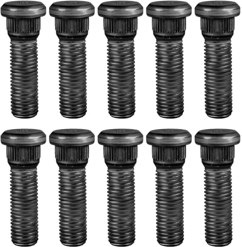 10pcs M12x1,5 Boulons de Roue, Goujons de Roue en Acier de 48mm de Long Boulons de Roue Accessoires de Voiture Adaptés pour pour La Série Lexus(Noir)