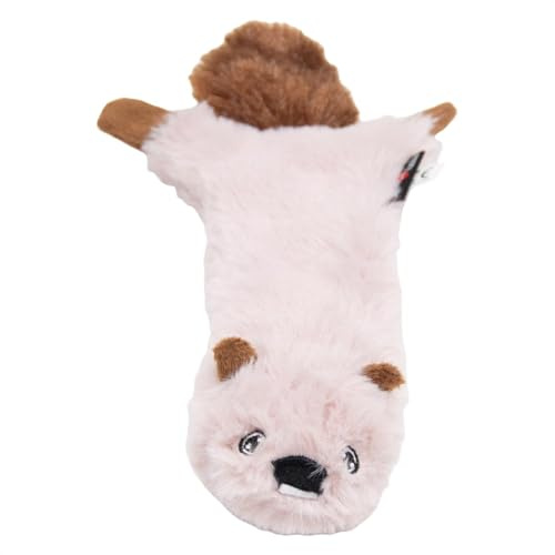 JACK AND VANILLA, Beiges Biber-Plüschtier, für Hunde, 60 cm, realistisches Design, mit Ton und waschbar, ideal für interaktive Spiele, leuchtende Farbe, Flatties-Modell