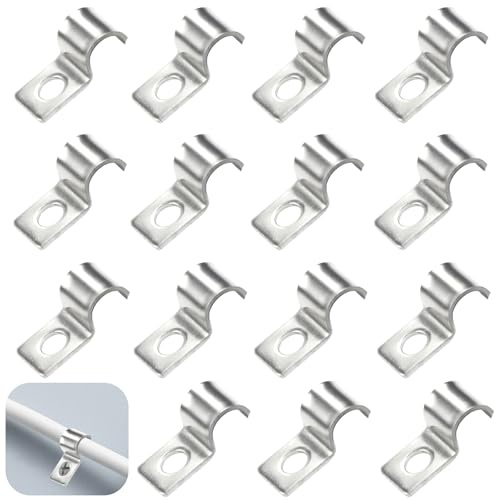 GIUSOBG 50 Piezas Grapas para Cables 6MM Pared Acero Inoxidable 304 Espesado Sujeta Cables Pared Abrazaderas Metalicas para Orificio Unico en Forma de U para Fijar, Alambres y Tubos