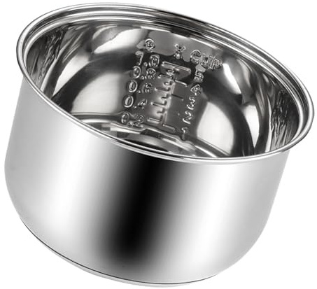 Pots intérieurs en acier inoxydable de qualité alimentaire avec base chauffante uniforme, bol intérieur de rechange anti-adhésif robuste pour cuiseur à riz, bol résistant aux hautes températures