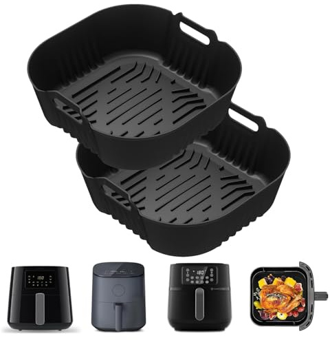 2 Stück Silikonform Heißluftfritteuse, Airfryer Zubehör für Philips Airfryer XL - 6,2L (HD9270)/5000 Serie XXL, 7,2L (HD9285),Air Fryer Silikon Einsatz,Auflaufform Airfryer für COSORI 4,7L