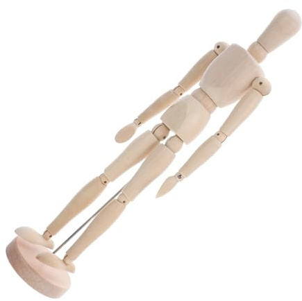 Operitacx Manichino Snodabile in Legno per Artistico con Flessibili Superficie Grezza Adatta Pittura Modello Articolato per Decorazione Casa e Espressione