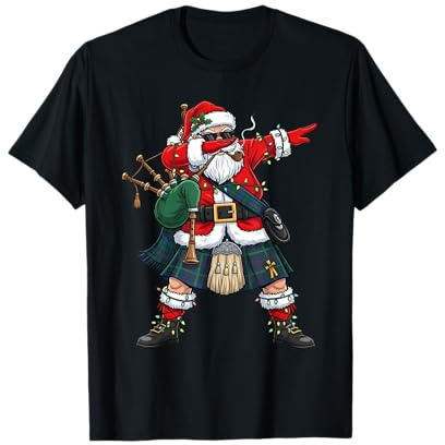 Cornemuse de Père Noël écossais Amusante pour Enfants T-Shirt