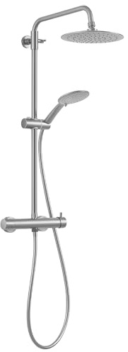 Gedy STAR PLUS 04 Borstad duschpelare med engreppsblandare, duschhuvud set 3 positioner, duschhuvud; flexo 150 cm, utdragbar 92–146 cm