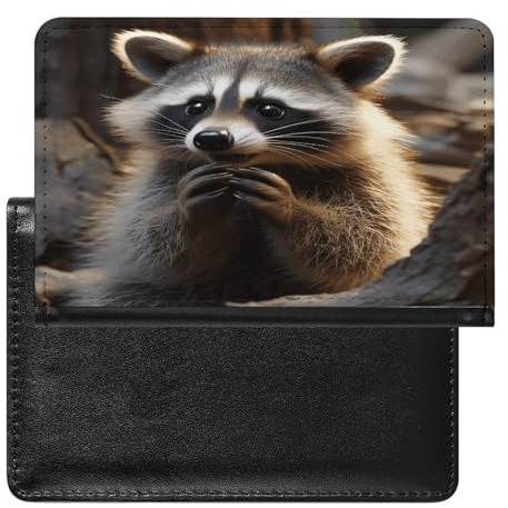 Carino Raccoon Passaporto Titolare Della Copertura Del Raccoglitore Della Cassa Del Raccoglitore del Cuoio DELL'UNIT