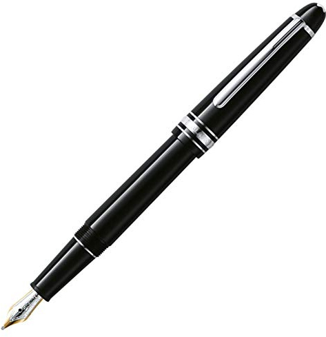 MontBlanc Meisterstück Line F Platinum Fountain Pen - Black
