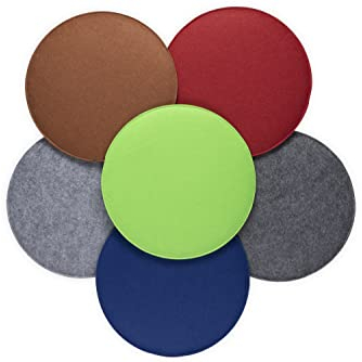 sunnypillow Set di 4 Cuscini per Sedia in Feltro rotondo Ø 36cm - Comodi Cuscini in Feltro per Panca e Sedia - per Interni, Esterni - Cuscini da Seduta - Blu