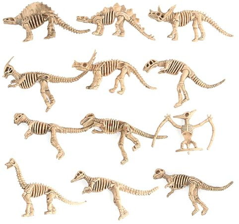 WANGCL 12 Stück Ausgrabung Dinosaurier Fossilien Skelett Simulation Spielzeug Archäologische Kinder Spielfiguren