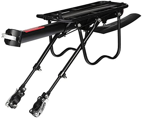 ZUIMENG Gepäckträger Mountainbike, Universal Fahrrad Gepäckträger Hinten Aluminiumlegierung, Schnellspanner Einstellbare Fahrradgepäckträger mit Schutzbleche Reflektor Für 24-29 Zoll MTB