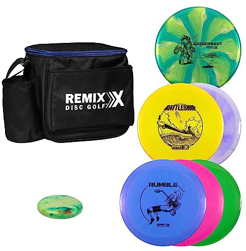 Remix Discgolf, startväska + 6 skivor set
