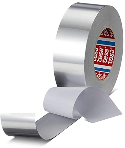 Dpm tapes - Tesa 60672, Nastro in Alluminio Sigillante per Condotti d’Aria, Impermeabile, Resistente a Vapore e Gas, Alte/Basse Temperature, Robusto, Riparazioni Permanenti (50 mm x 25 m)