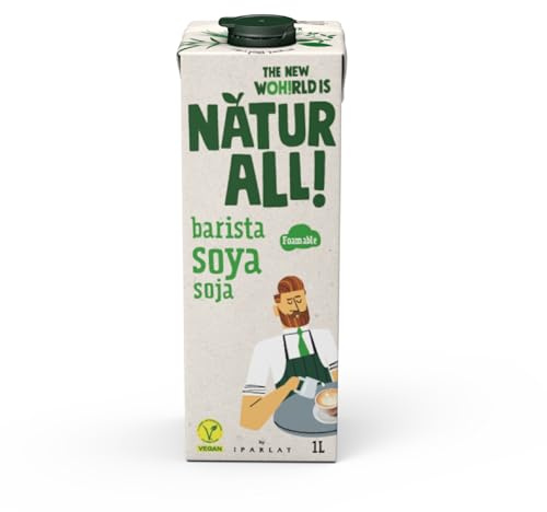 NATUR ALL | Barista Soya Drink 1L - Foamable Plant-Based Milk Alternative for Coffee, Dairy-Free, Vegan, Long Life UHT (Pack of 6)