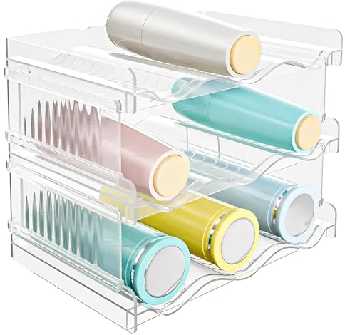 ZOFUN 3er Set Flaschenorganizer Flaschenhalter Schrank Organizer Küche Flaschenhalter Kühlschrank für 9 Flaschen Kühlschrank Weinregal für Schrank Wohnzimmer Küche