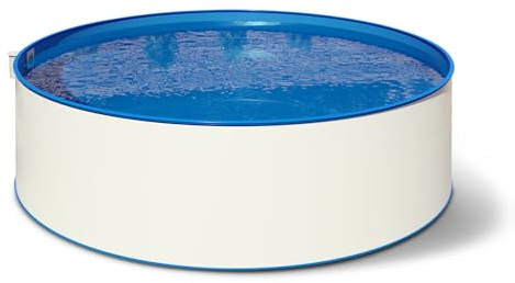 POOL Total Stahlwand Rundbecken Ø 6,00 m x 1,50 m Schraubenfreie Montage Folie blau 0,8 mm Gartenpool aufgestellt eingelassen versenkt Swimmingpool Schwimmbecken Becken Rundpool Pool