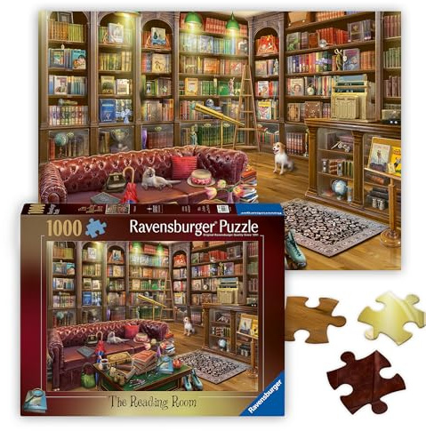 Ravensburger - Puzzle 1000 pièces - La Salle de Lecture - Adultes et Enfants dès 14 Ans - Puzzle de qualité supérieure - Livres - 12000329