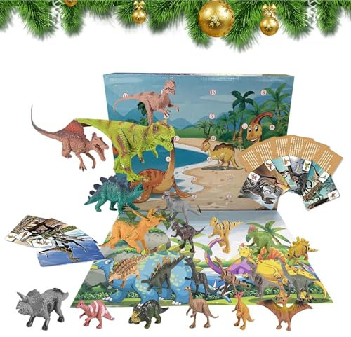 Dinosaurier-Adventskalender 2024, Adventskalender 2024, Adventskalender 2024 Kinder, Mit 24 Weihnachts-Dinosaurier-Badespielzeugen, Bunte Dinosaurier-Figuren Für Kinder, Erwachsene, Kinder