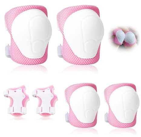 Mtlhbcg Genouillères pour Enfants, Ensemble de genouillères pour coudières et protège-Poignets,Enfants 6 en 1 Ensemble de Protections Réglables,pour Roller