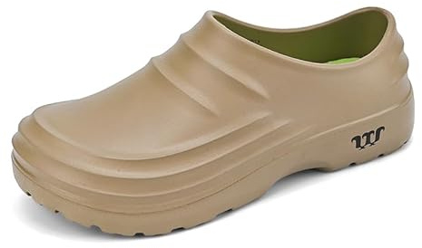 FLIOZY Chaussures de Cuisine antidérapantes pour Hommes et Femmes, résistantes à l'huile et imperméables, avec Semelles antidérapantes en Caoutchouc, Sabots de Travail Confortables kaki-39