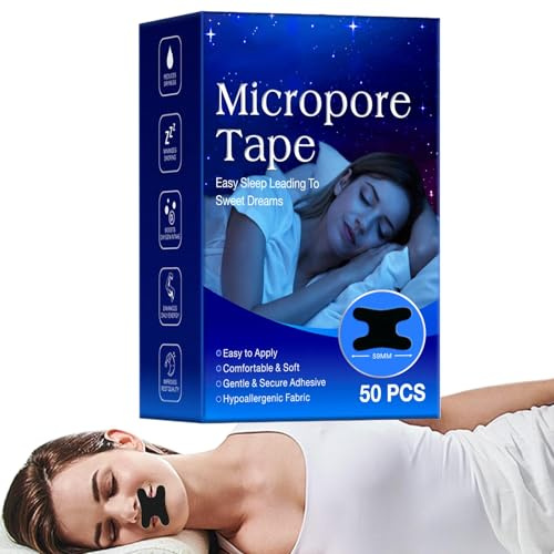Sleeping Mouth Plasters, Pack of 50, Anti Snoring Plasters, Against Snoring, Mouth Glue at Night for Better Sleep and Develops Nasal Breathing Habits, for Children and Adults