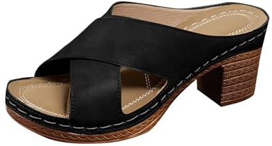 Talons Hauts Femmes Sandales Plate-Forme Chaussures Slingback Peep Toe Pantoufles Sexy Femme Mules à Talons Compensees Sandales Bout Ouvert
