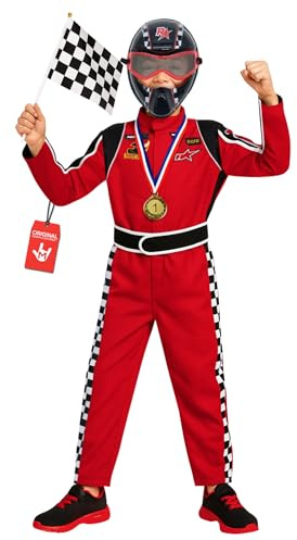 Morph Deguisement Pilote de Course Enfant, Costume Halloween Enfant, S