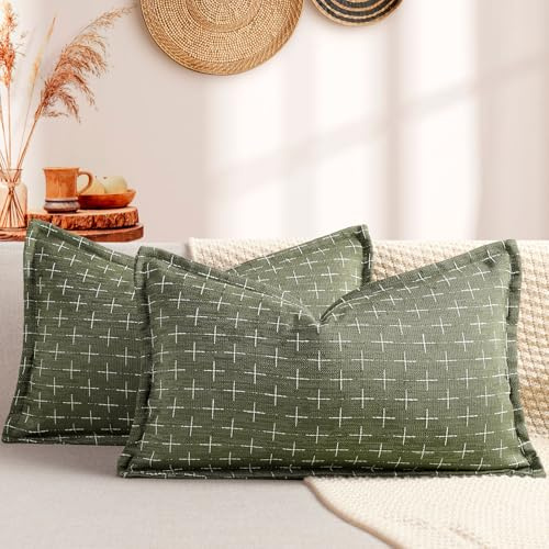 ZWJD Fundas Cojines 30x50 Set de 2 Funda de Cojin Poliéster Suave con Textur Acogedoras Rústico Cojines Decorativos para Sofá, Cama, Sala, Estar Decoración de Hogar