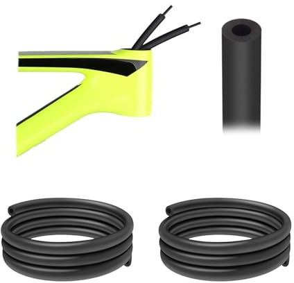 2 st. cykel 1,6 m/partiram, husdämpare, cyklar ljudabsorberande kabel, cykelskumhylsa, för cykelomkopplare/broms-/hydraulslangar upp till en ytterdiameter på 6 mm, svart