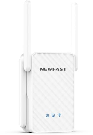 NEWFAST Répéteur WiFi 6 NF-RE556, Amplificateur WiFi Puissant AX3000 Mbps,Port Ethernet Gigabit, 2402Mbps 5GHz & 574Mbps 2.4GHz Repetiteur WiFi Compatible avec Toutes Les Box Internet, 4 Antennas