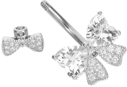 GALPADA Piercing de ombligo de acero inoxidable con lazo brillante para mujer, joyería con diseño cómodo y agradable al tacto, accesorio brillante