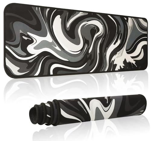 Large Mouse Pad,Topographic Contour Gaming Mouse Mat, Extended XL Mousepad with Non-Slip Rubber Base,Office Full Desk Mat with Stitched Edges,Long Keyboard Mouse Pad,31.5×11.8×0.12 inch,Abstract