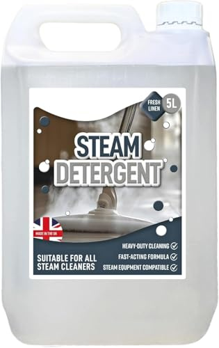 5 Litres Steam Detergent Heavy Duty Cleaning Solution For Steam Mops Fresh Linen Scent (2 x 5 Litres)