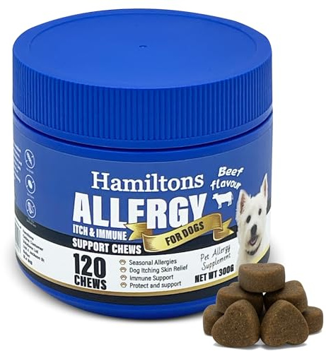 Hamiltons 120 Dog Treats Relief For Allergy & Itchy, Scratching & Licking