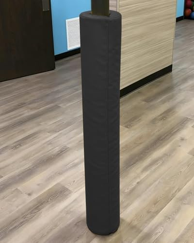 Imbottitura del Palo Rivestimento di Sicurezza Autoadesivo per Palo Rotondo Interno/Esterno a Prova Bambino, Coperture Anticrash in Schiuma per da Basketball in Cantina(Black,Dia- 5 in (13 cm))