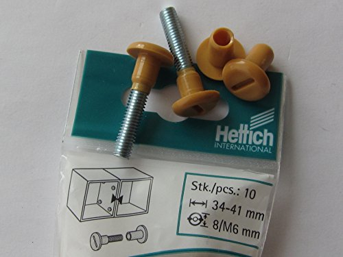 Hettich Verbindungsschrauben,M6, 34-41 mm, Kunststoff beige, 10 Stück, 62418