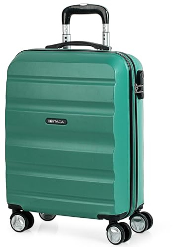ITACA - Maleta de Cabina 55x40x20 - Maletas de Viaje Cabina rígidas Trolley 4 Ruedas Dobles para Avion Ligera Equipaje de Mano candado de combinación., Aguamarina