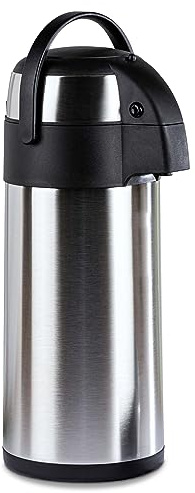 Gravidus Isolierkanne Kaffeekanne Pumpkanne 5 Liter - Genießen Sie Heiße Getränke unterwegs - Ideal für Büro, Picknick und mehr 44,5 cm hoch aus Edelstahl