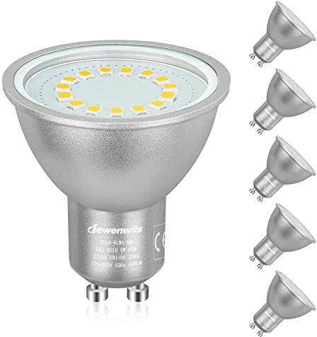DEWENWILS GU10 LED Warmweiss Dimmbar 2700K, LED GU10 Glühbirne 5W 350 LM, 120°Abstrahlwinkel, Ersatz für 50W Halogenlampen, 6er Stück