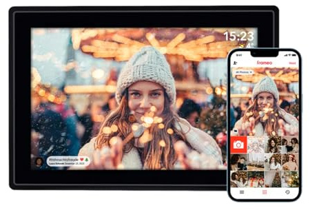 Rollei Smart Frame WiFi 100 in nero. Cornice digitale da 10,1 pollici con funzione WiFi per riprodurre foto e video con audio