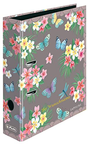 Herlitz Motivordner mit Gravur / DIN A4 / 80mm breit / Ladylike Schmetterlinge