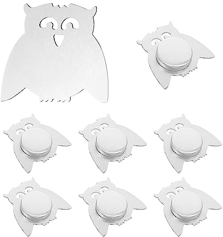 GIGIIS Tischdeckenbeschwerer Magnet 8 Stk Tischdecke Gewichte Extra Schwer Edelstahl Tischtuchhalter für Draußen Eule Tischtuchklammern für Outdoor Tischdecke Vorhang Duschvorhang