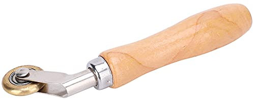 Single Roofing Penny Roller, Welding Handheld Waterproof Membrane Material Press Roller Seam Paint Rollers Corner Seam Brass Press Wheel Flat Roofing with and 5 Inch Non Slip